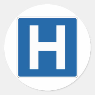 Adesivo Redondo Sinal de rua do hospital
