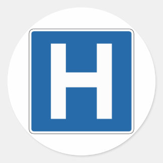 Adesivo Redondo Sinal de rua do hospital