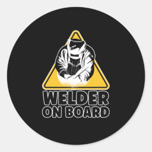 Adesivo Redondo Sinal de soldador no Conselho