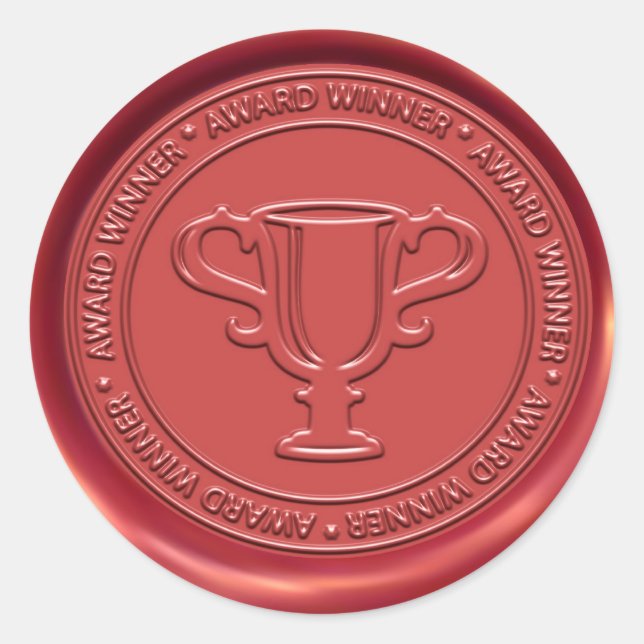 Adesivo Redondo Sinal de Troféu Cera (Frente)