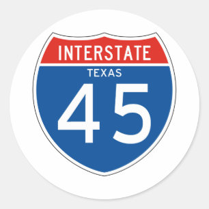 Adesivo Redondo Sinal de um estado a outro 45 - Texas