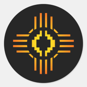 Adesivo Redondo Sinal de Zia Sun