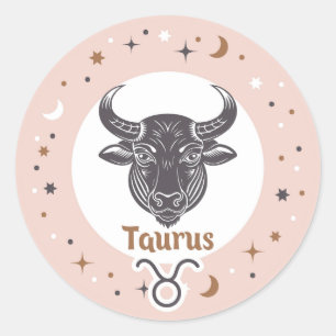 Adesivo Redondo Sinal de Zodiac Taurus