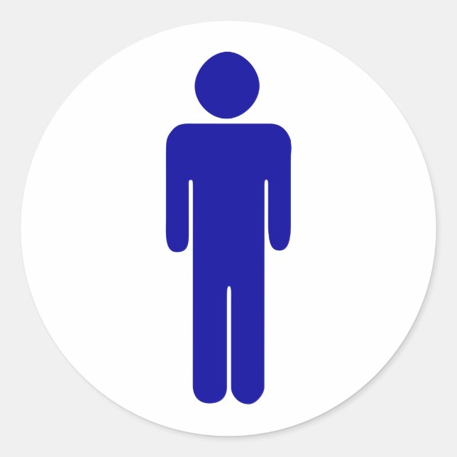 Adesivo Redondo Sinal do banheiro ou da sala de banho (Frente)