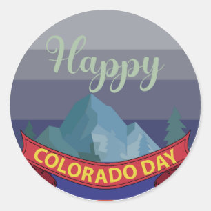 Adesivo Redondo Sinal do Dia do Colorado Feliz