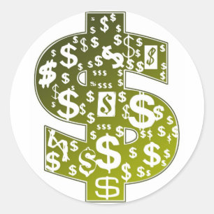 Adesivo Redondo Sinal do dólar