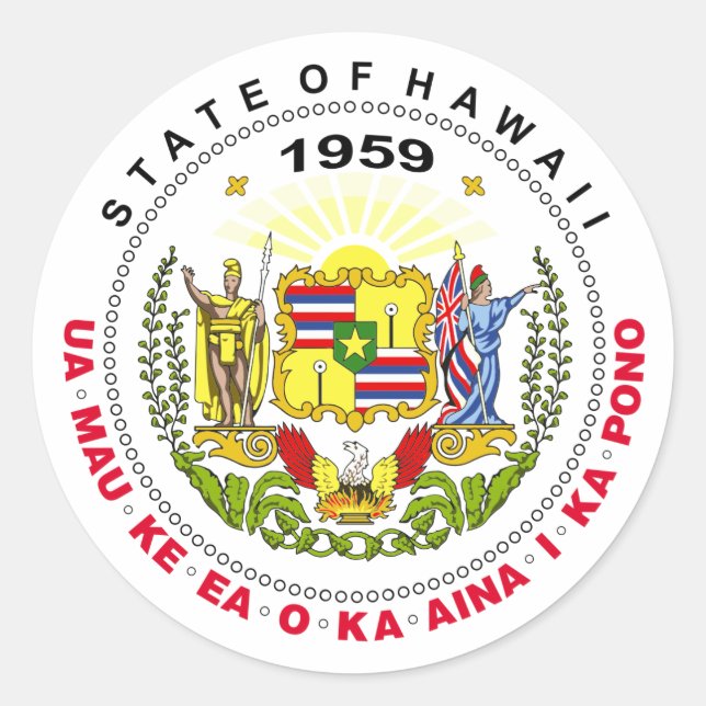 Adesivo Redondo sinal do Havaí (Frente)