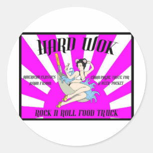 Adesivo Redondo Sinal duro do café do frigideira chinesa do