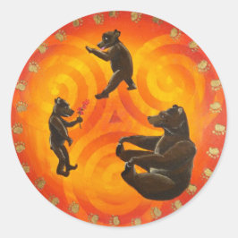 Adesivo Redondo Sinal Hex do Guia Animal da Mamãe Ursa