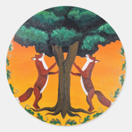 Adesivo Redondo Sinal hexadecimal do Guia Animal: Raposa