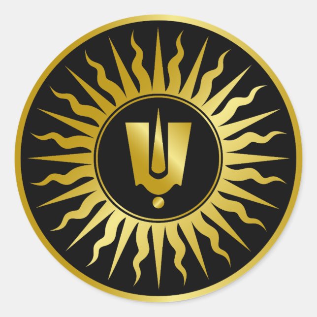 Adesivo Redondo Sinal Hindu Deus Tilak (Frente)