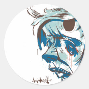 Adesivo Redondo Sinal Japonês - Vermelho