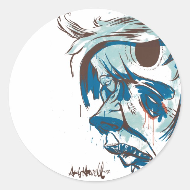 Adesivo Redondo Sinal Japonês - Vermelho (Frente)