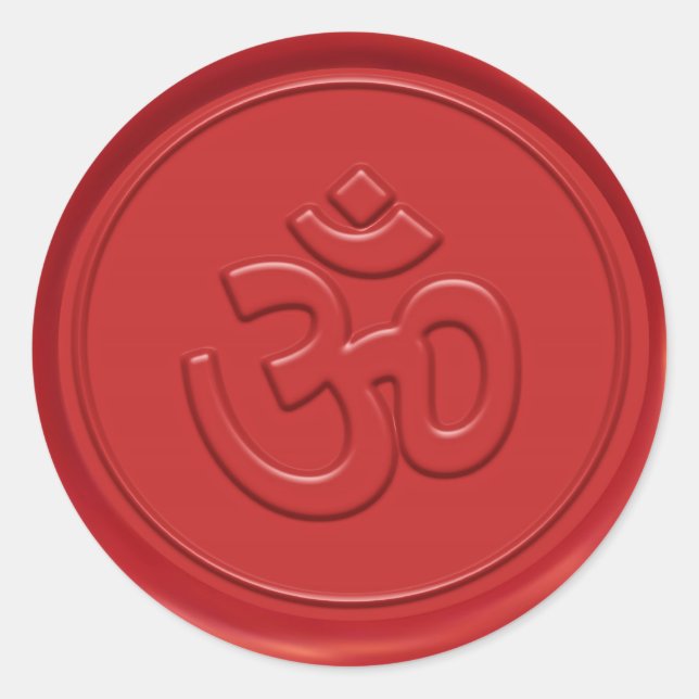 Adesivo Redondo Sinal Om Cera Selo (Frente)