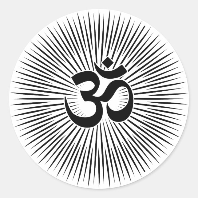 Adesivo Redondo Sinal Om Design Preto (Frente)