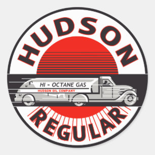 Adesivo Redondo Sinal regular da gasolina de Hudson do vintage