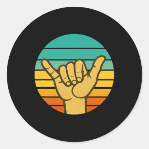 Adesivo Redondo Sinal Retro Shakasurf Legal Surfista Antigo Vintag