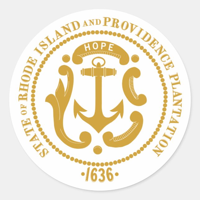 Adesivo Redondo Sinal Rhode Island (Frente)