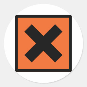 Adesivo Redondo sinal tóxico x químico