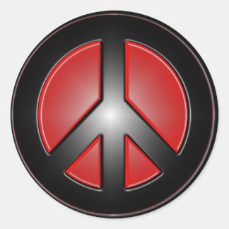 Adesivo Redondo sinal vermelho de paz