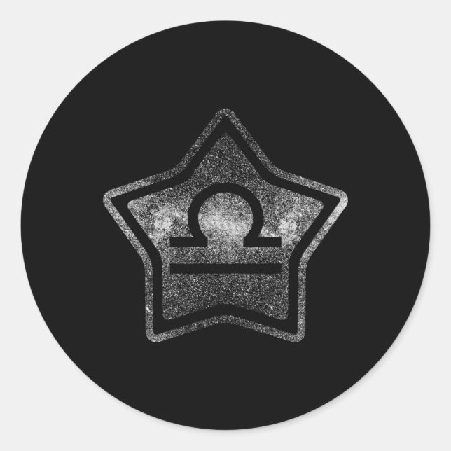 Adesivo Redondo Sinal Zodiac Libra Star 7 Sinal Zodiac (Frente)