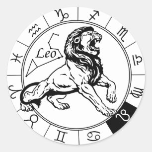 Adesivo Redondo sinal zodiótico leo astrológico