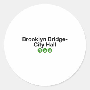 Adesivo Redondo Sinalização da Estação de Metrô da Ponte de Brookl