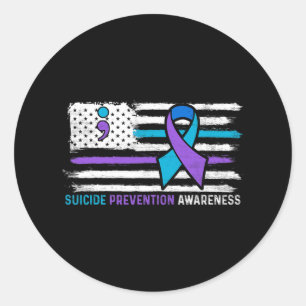 Adesivo Redondo Sinalizador Americano Teal Purple Ribbon Sensibili