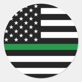 Adesivo Redondo Sinalizador Americano Thin Green Line