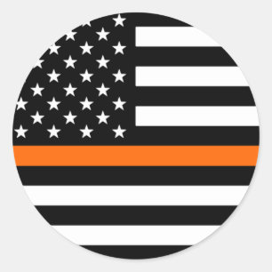 Adesivo Redondo Sinalizador Americano Thin Orange Line