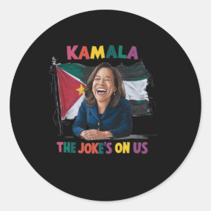 Adesivo Redondo Sinalizador Anti Kamala Harris Palestina