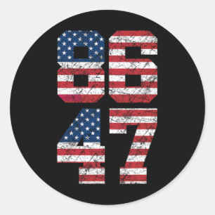 Adesivo Redondo Sinalizador Anti-Trump 8647 Anti-Trump Retro Us Pr