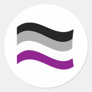 Adesivo Redondo Sinalizador Asexual de Onda do Orgulho