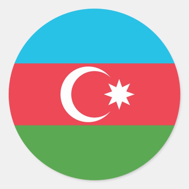 Adesivo Redondo Sinalizador Azerbaijão (Frente)