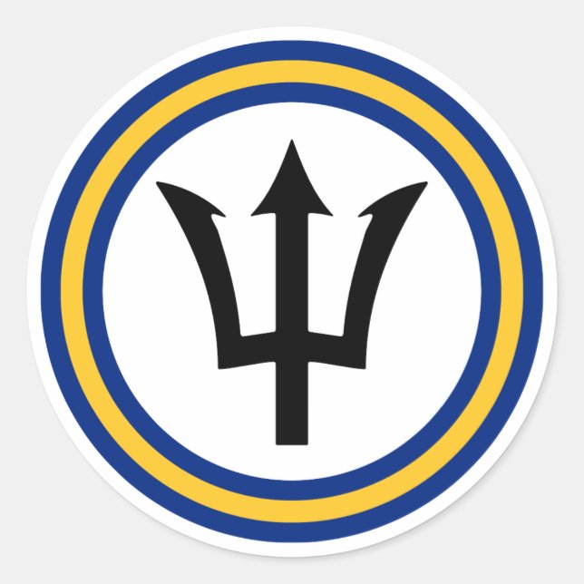 Adesivo Redondo Sinalizador Barbados (Frente)