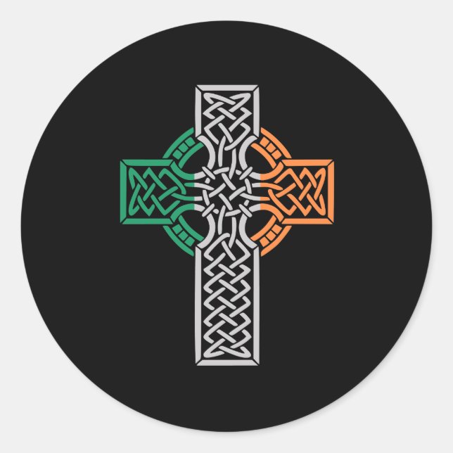 Adesivo Redondo Sinalizador Celtic Cross Ireland (Frente)