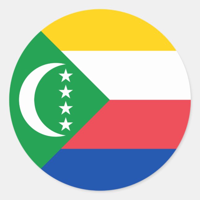 Adesivo Redondo Sinalizador Comores (Frente)