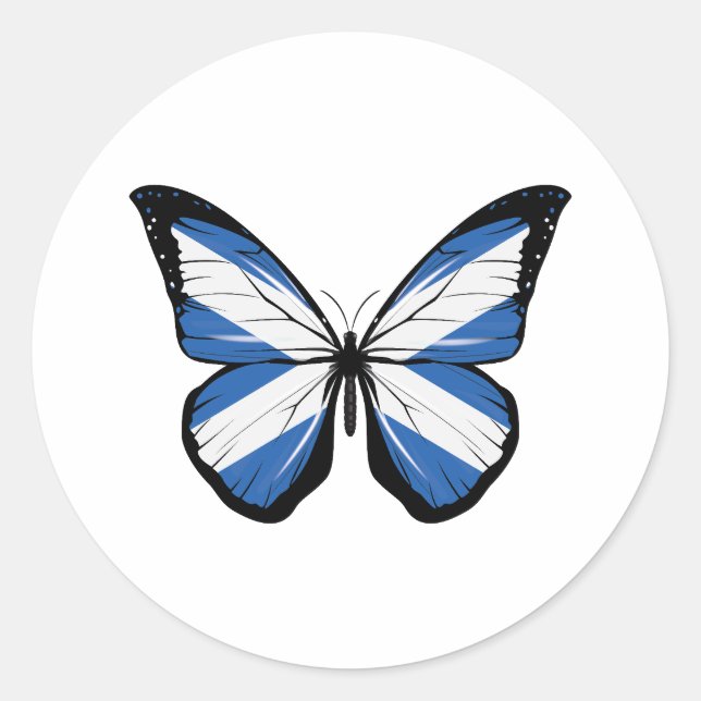 Adesivo Redondo Sinalizador da Borboleta da Escócia (Frente)