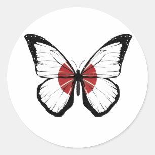 Adesivo Redondo Sinalizador da Borboleta do Japão