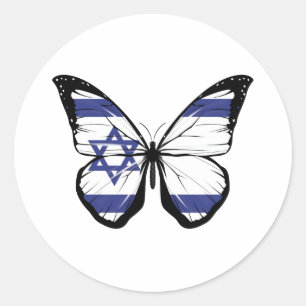 Adesivo Redondo Sinalizador da Borboleta Israel