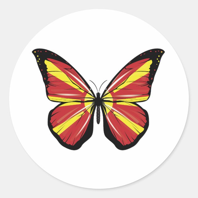Adesivo Redondo Sinalizador da Borboleta Macedônia (Frente)