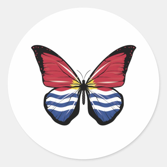 Adesivo Redondo Sinalizador da Borboleta Quiribati (Frente)