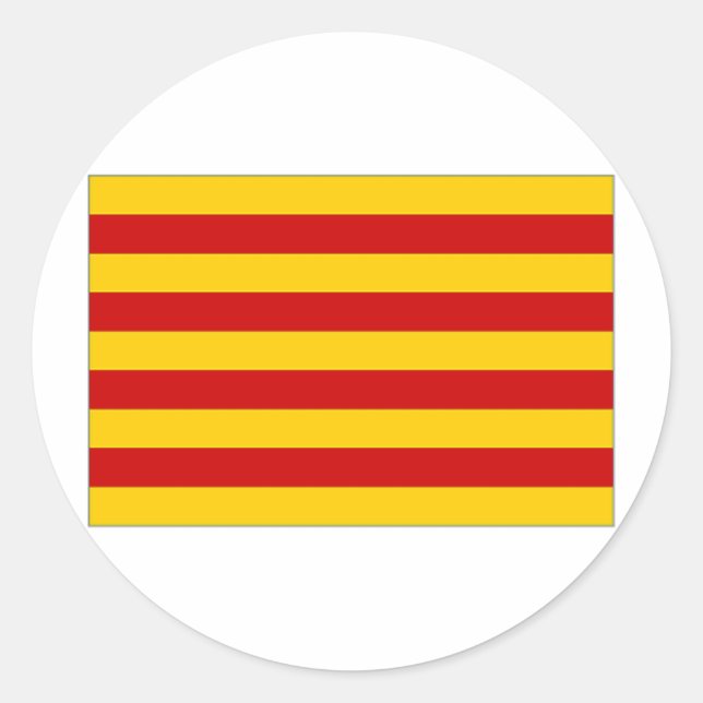 Adesivo Redondo Sinalizador da Catalunha espanha (Frente)