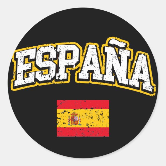 Adesivo Redondo Sinalizador de espanha (Frente)