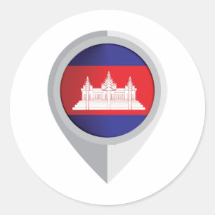 Adesivo Redondo Sinalizador de Localização de Pinos do Camboja