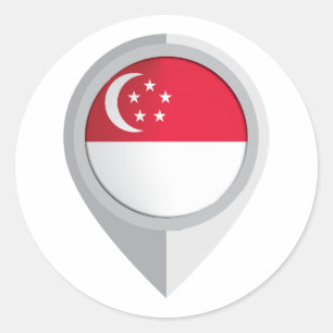 Adesivo Redondo Sinalizador de Localização do Pino de Singapura