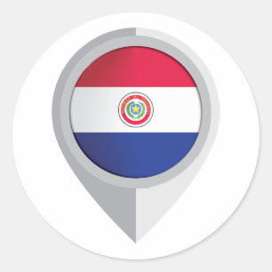 Adesivo Redondo Sinalizador de Localização do Pino do Paraguai