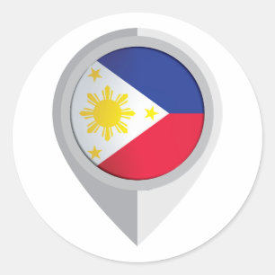 Adesivo Redondo Sinalizador de Localização do Pino Filipinas