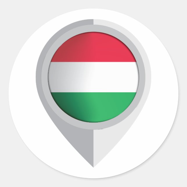 Adesivo Redondo Sinalizador de Localização do Pino Hungria (Frente)