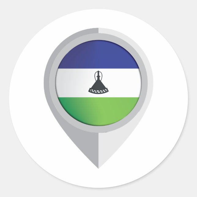 Adesivo Redondo Sinalizador de Localização do Pino Lesoto (Frente)